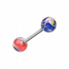 Marble Swirl Acrylic Top Barbell Tongue Ring-WildKlass Jewelry