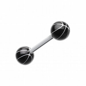 Basketball Acrylic Top Barbell Tongue Ring-WildKlass Jewelry