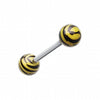 Tiger Print Acrylic Top Barbell Tongue Ring-WildKlass Jewelry