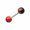 Flame Ball Acrylic Top Barbell Tongue Ring-WildKlass Jewelry