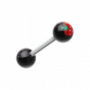 Strawberry Acrylic Top Barbell Tongue Ring-WildKlass Jewelry