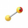 Strawberry Acrylic Top Barbell Tongue Ring-WildKlass Jewelry