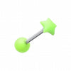 Fluffy Star Acrylic Top Barbell Tongue Ring-WildKlass Jewelry