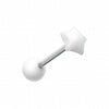 Fluffy Star Acrylic Top Barbell Tongue Ring-WildKlass Jewelry