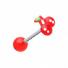 Adorable Cherry Acrylic Top Barbell Tongue Ring-WildKlass Jewelry