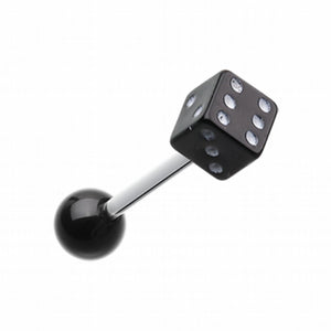 Dice Acrylic Top Barbell Tongue Ring-WildKlass Jewelry