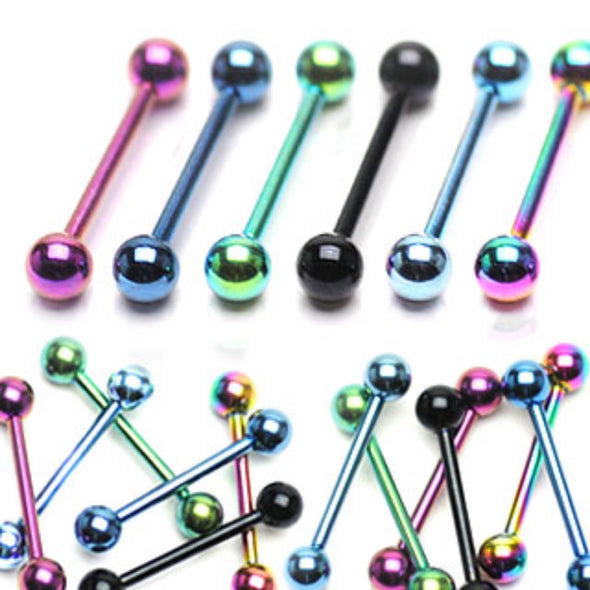 Titanium IP over 316L Surgical Stainless Steel Industrial WildKlass Barbell 120pc Pack (20pc x 6 colors)-WildKlass Jewelry