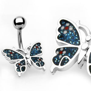 Colored Butterfly WildKlass Navel Ring (Sold by Piece)-WildKlass Jewelry