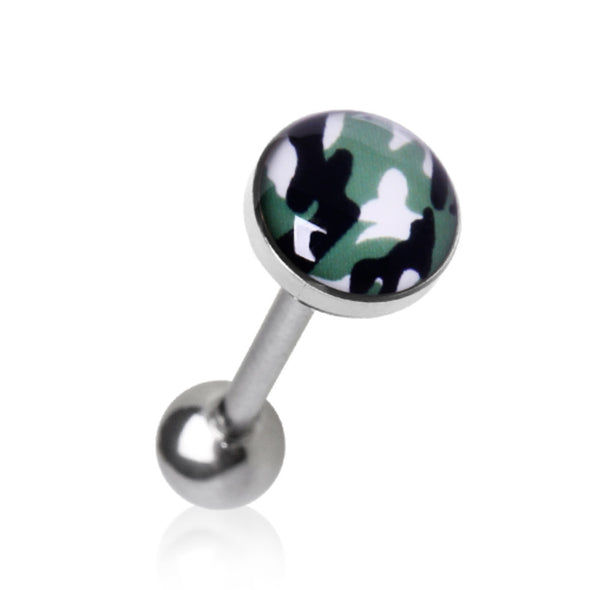 316L Surgical Steel Camouflage Flat Barbell-WildKlass Jewelry