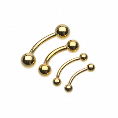 Gold Plated Basic Curved Barbell Ring-WildKlass Jewelry