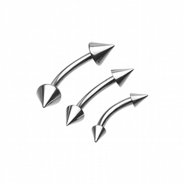 Basic Steel Spike Curved Barbell Ring-WildKlass Jewelry