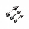 Colorline PVD Spike Top Curved Barbell Ring-WildKlass Jewelry