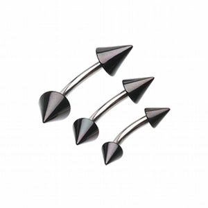 Colorline PVD Spike Top Curved Barbell Ring-WildKlass Jewelry