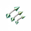 Colorline PVD Spike Top Curved Barbell Ring-WildKlass Jewelry
