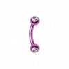 Colorline PVD Double Gem Ball Curved Barbell Eyebrow Ring-WildKlass Jewelry