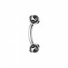 Aurora Gem Ball Curved Barbell Eyebrow Ring-WildKlass Jewelry