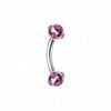 Aurora Gem Ball Curved Barbell Eyebrow Ring-WildKlass Jewelry