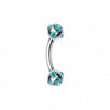 Aurora Gem Ball Curved Barbell Eyebrow Ring-WildKlass Jewelry