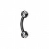 Colorline PVD Aurora Gem Ball Curved Barbell Eyebrow Ring-WildKlass Jewelry