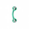 Colorline PVD Aurora Gem Ball Curved Barbell Eyebrow Ring-WildKlass Jewelry