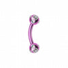 Colorline PVD Aurora Gem Ball Curved Barbell Eyebrow Ring-WildKlass Jewelry
