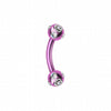 Colorline PVD Aurora Gem Ball Curved Barbell Eyebrow Ring-WildKlass Jewelry