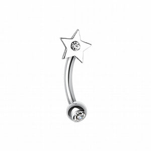 Sparkle Star Curved Barbell Eyebrow Ring-WildKlass Jewelry