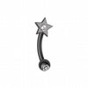 Colorline PVD Sparkle Star Curved Barbell Eyebrow Ring-WildKlass Jewelry