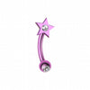 Colorline PVD Sparkle Star Curved Barbell Eyebrow Ring-WildKlass Jewelry
