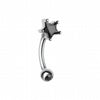 Star Gem Prong Curved Barbell Eyebrow Ring-WildKlass Jewelry