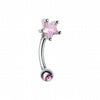 Star Gem Prong Curved Barbell Eyebrow Ring-WildKlass Jewelry