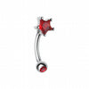 Star Gem Prong Curved Barbell Eyebrow Ring-WildKlass Jewelry