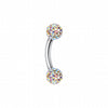 Multi-Sprinkle Dot Curved Barbell Eyebrow Ring-WildKlass Jewelry