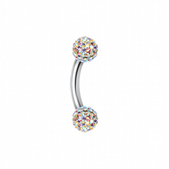 Multi-Sprinkle Dot Curved Barbell Eyebrow Ring-WildKlass Jewelry