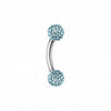 Multi-Sprinkle Dot Curved Barbell Eyebrow Ring-WildKlass Jewelry
