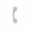Multi-Sprinkle Dot Curved Barbell Eyebrow Ring-WildKlass Jewelry