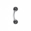 Multi-Sprinkle Dot Curved Barbell Eyebrow Ring-WildKlass Jewelry