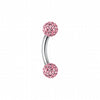 Multi-Sprinkle Dot Curved Barbell Eyebrow Ring-WildKlass Jewelry