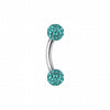 Multi-Sprinkle Dot Curved Barbell Eyebrow Ring-WildKlass Jewelry