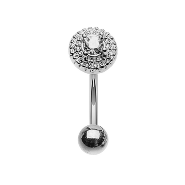 Grand Royal Gem Ball WildKlass Curved Barbell Eyebrow Ring-WildKlass Jewelry