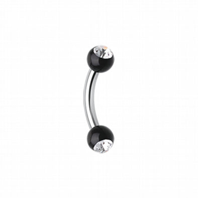 Acrylic Gem Ball Curved Barbell Eyebrow Ring-WildKlass Jewelry