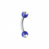 Acrylic Gem Ball Curved Barbell Eyebrow Ring-WildKlass Jewelry