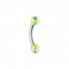 Acrylic Gem Ball Curved Barbell Eyebrow Ring-WildKlass Jewelry