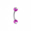 Acrylic Gem Ball Curved Barbell Eyebrow Ring-WildKlass Jewelry