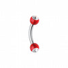 Acrylic Gem Ball Curved Barbell Eyebrow Ring-WildKlass Jewelry