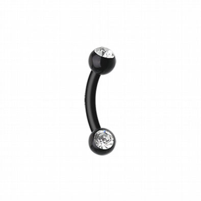 Acrylic Gem Ball Flexible Shaft Curved Barbell Eyebrow Ring-WildKlass Jewelry