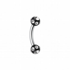 Aurora Gem Ball Acrylic Curved Barbell Eyebrow Ring-WildKlass Jewelry