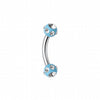 Aurora Gem Ball Acrylic Curved Barbell Eyebrow Ring-WildKlass Jewelry