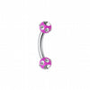 Aurora Gem Ball Acrylic Curved Barbell Eyebrow Ring-WildKlass Jewelry