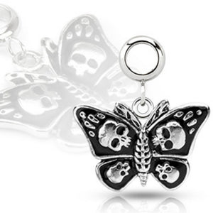 Multi Purpose Add-On 316L Stainless Steel Death Head Moth Dangle Charm (Sold by Piece)-WildKlass Jewelry
